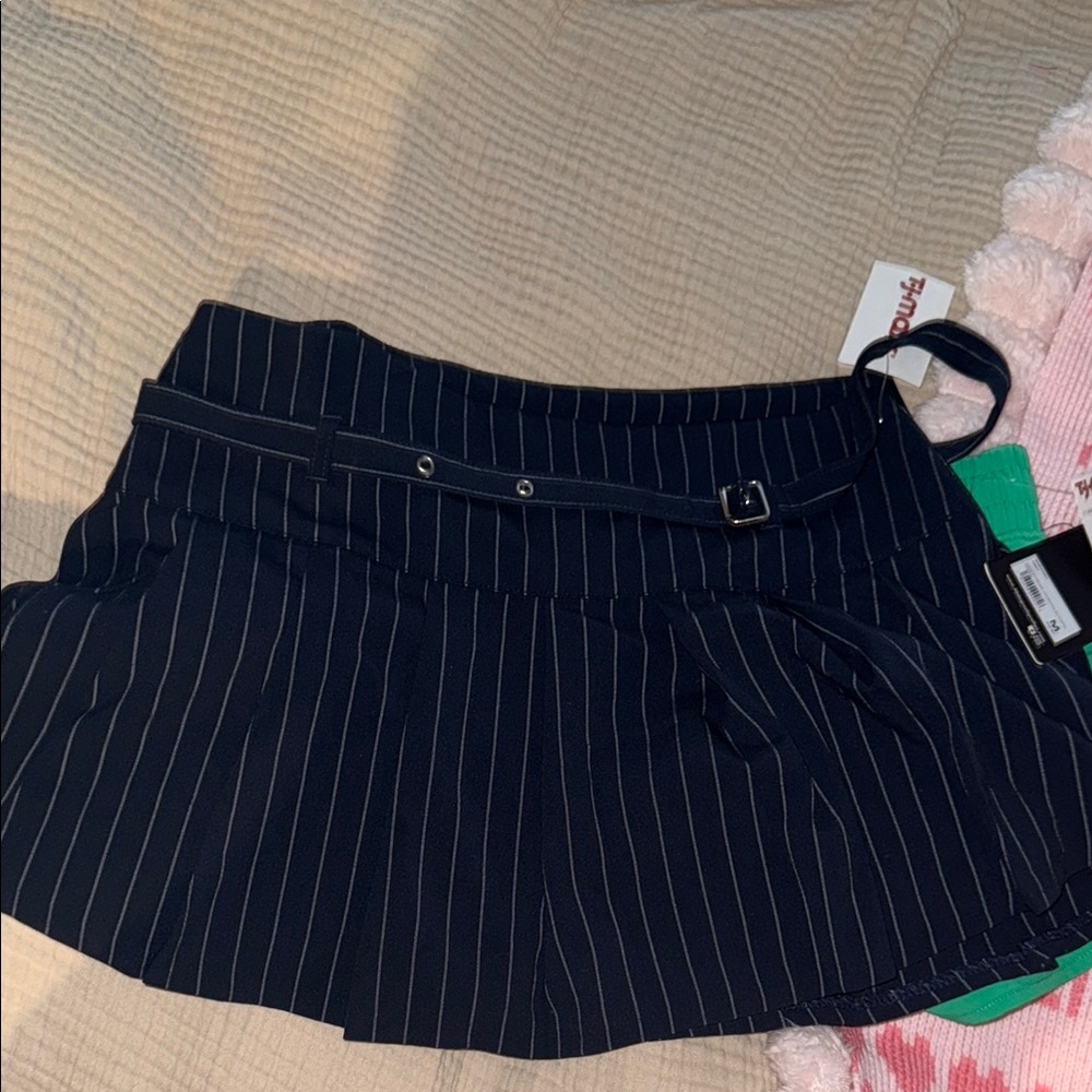 Zara Blue Asymmetrical Skater Mini Skirt